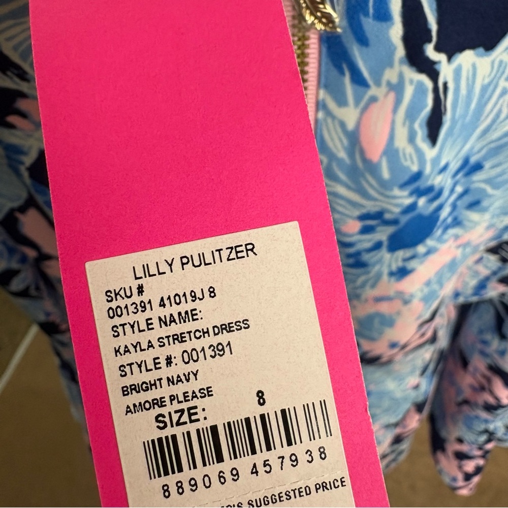 NEW Lilly Pulitzer Kayla Blue and Pink Floral Dress - Picture 13 of 13